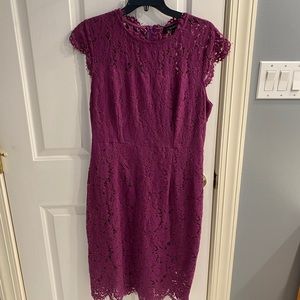 Plum cap sleeve lace cocktail dress size L